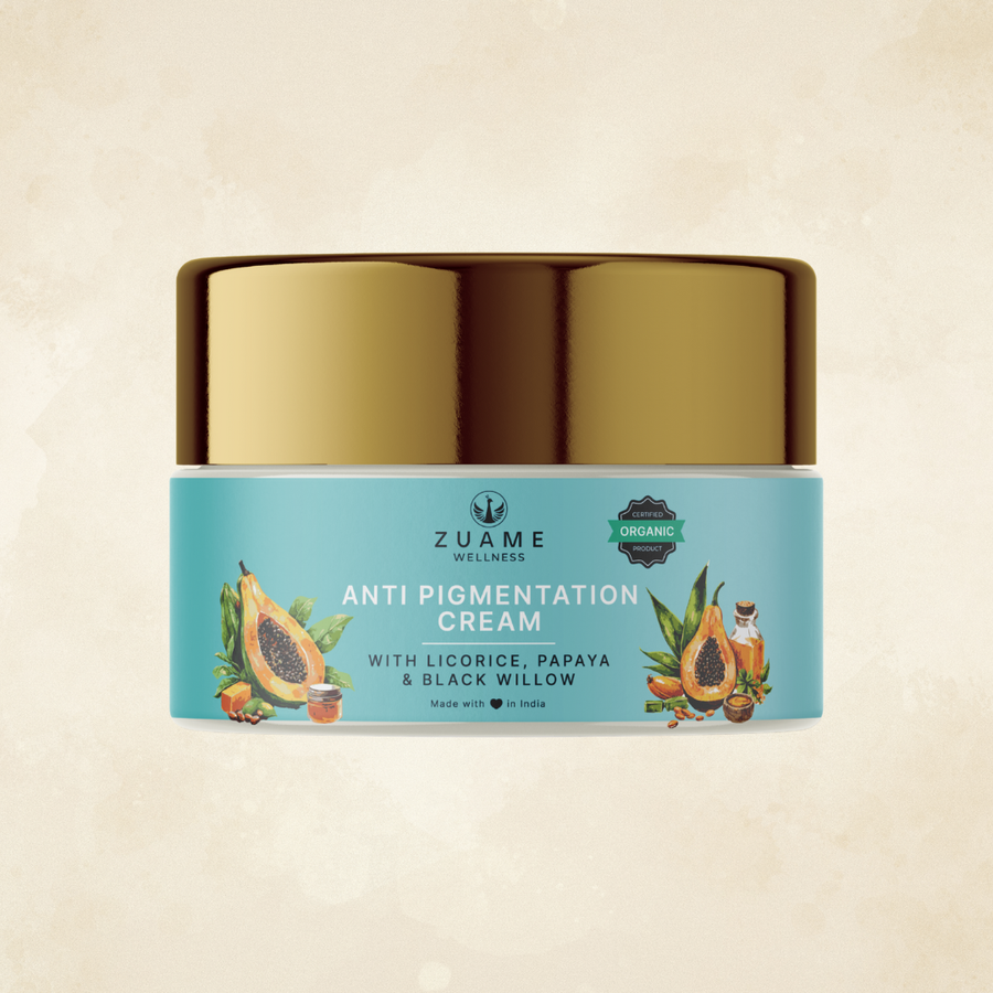 Zuame Anti Pigmentation Cream for Women 35+ | Dark Spot Corrector with Licorice, Willow Bark & Tulsi | Reduces Pigmentation, Brightens Skin Tone & Restores Natural Glow