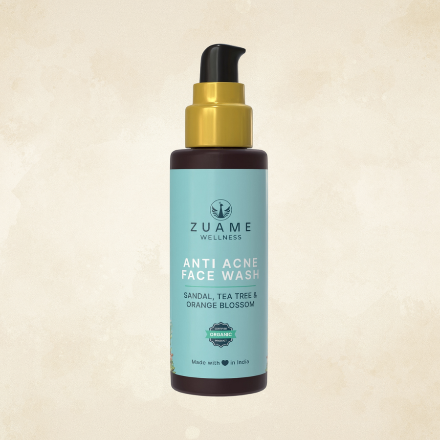 Zuame Anti-Acne Face Wash | Sandalwood, Neem & Turmeric | For Adult Hormonal Acne in Women 35+