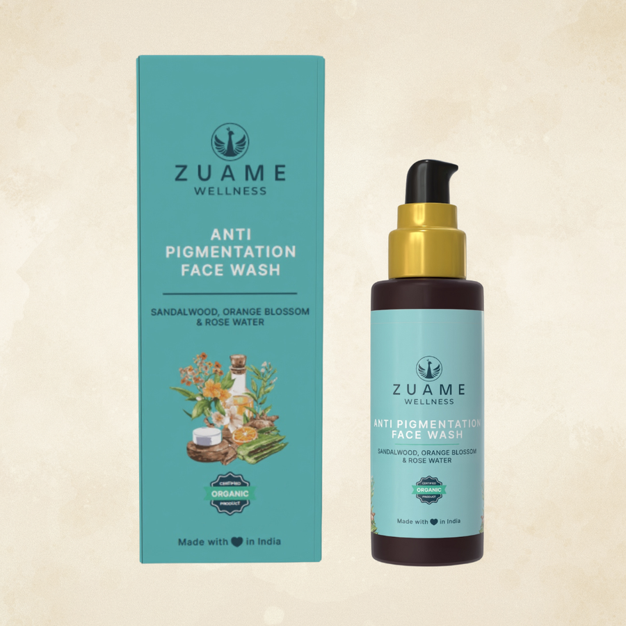 Zuame Clarifying Ritual Wash | Anti-Pigmentation Face Wash with Sandalwood, Turmeric & Neem | Certified Organic | For Women 35+