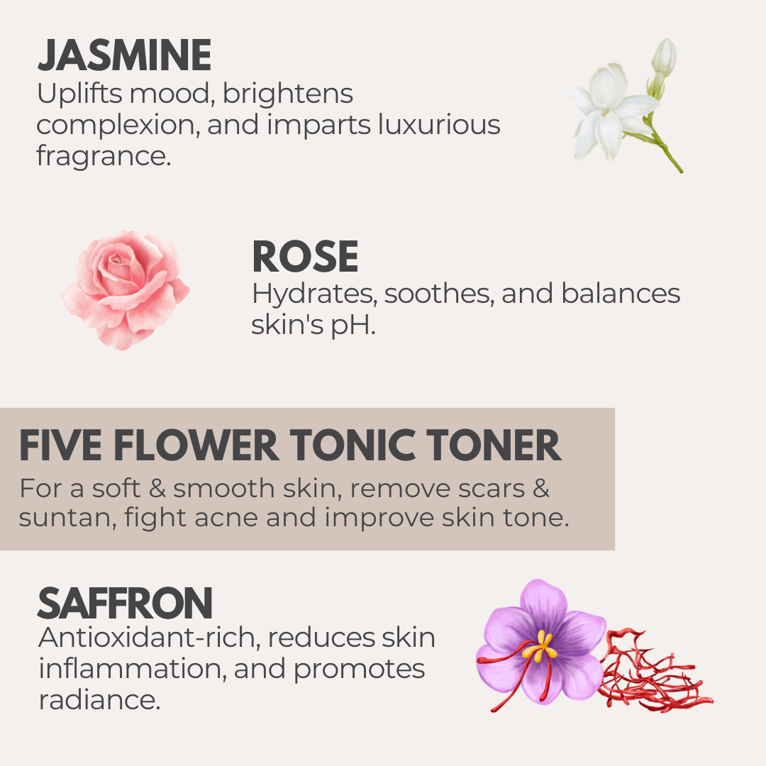 Five flower facial tonic toner