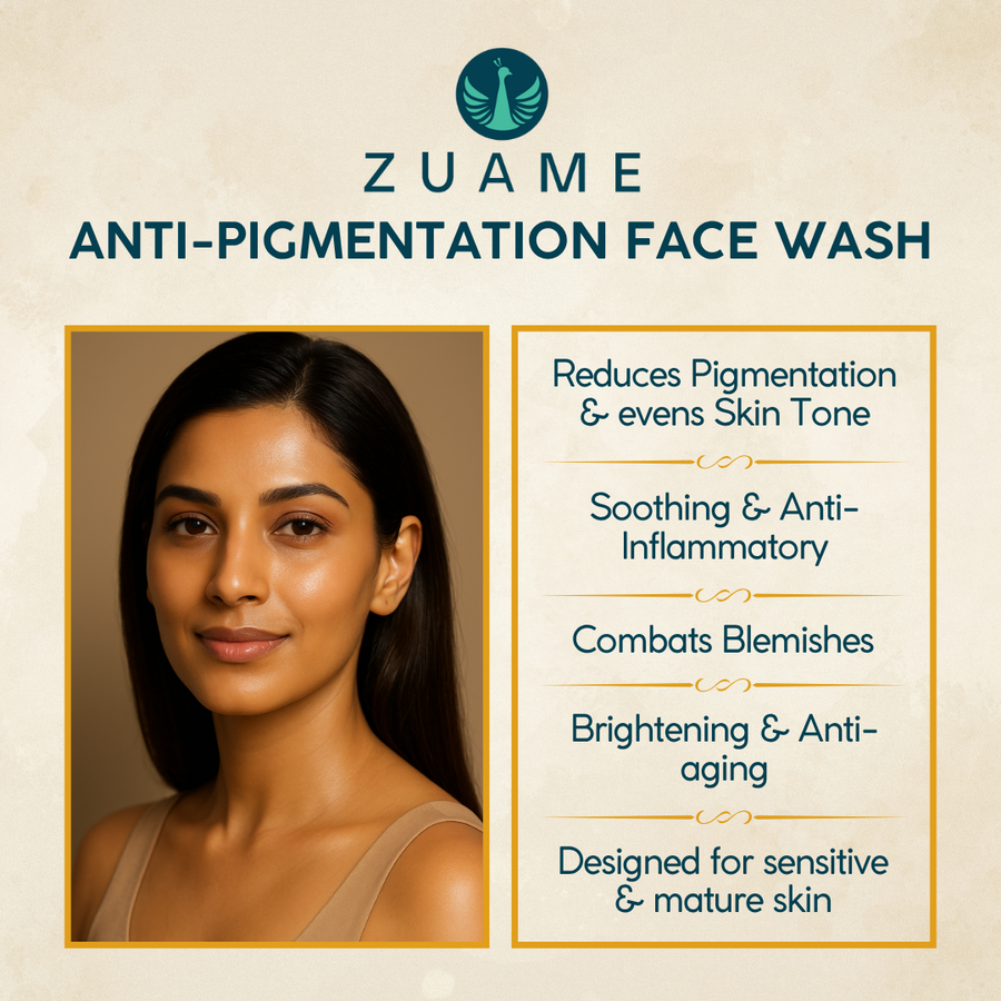 Zuame Clarifying Ritual Wash | Anti-Pigmentation Face Wash with Sandalwood, Turmeric & Neem | Certified Organic | For Women 35+