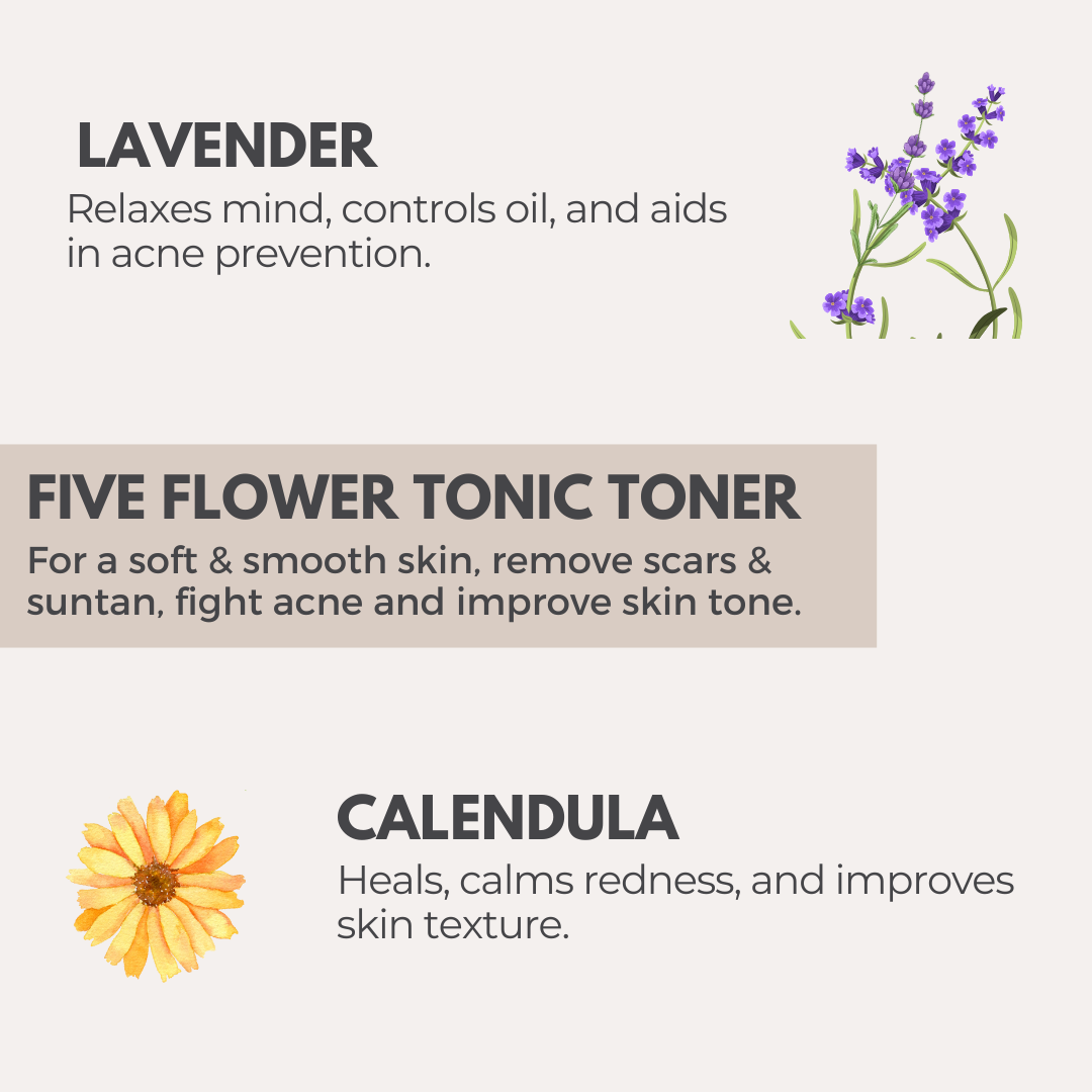 Five flower facial tonic toner