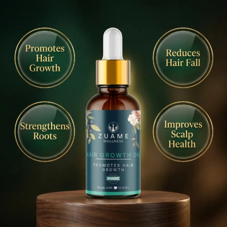 Zuame Hair Growth Oil - Hair Growth Oil With Bhringraj, Gudaari Saag, Garlic & Onion Shallots