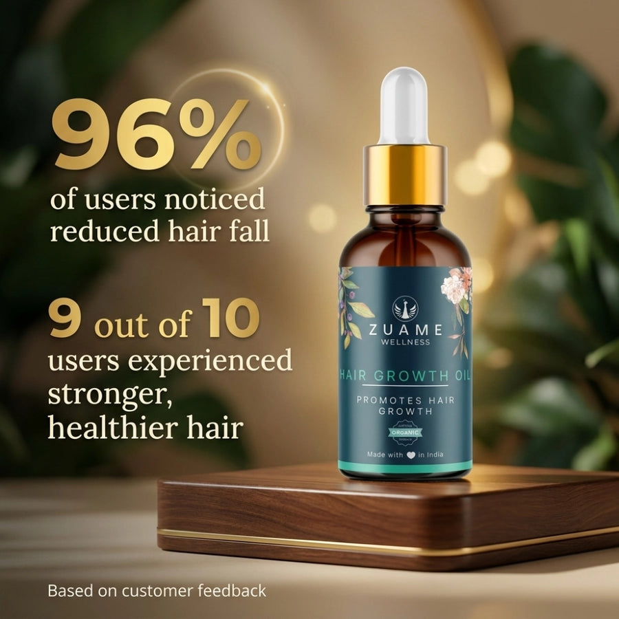 Zuame Hair Growth Oil - Hair Growth Oil With Bhringraj, Gudaari Saag, Garlic & Onion Shallots