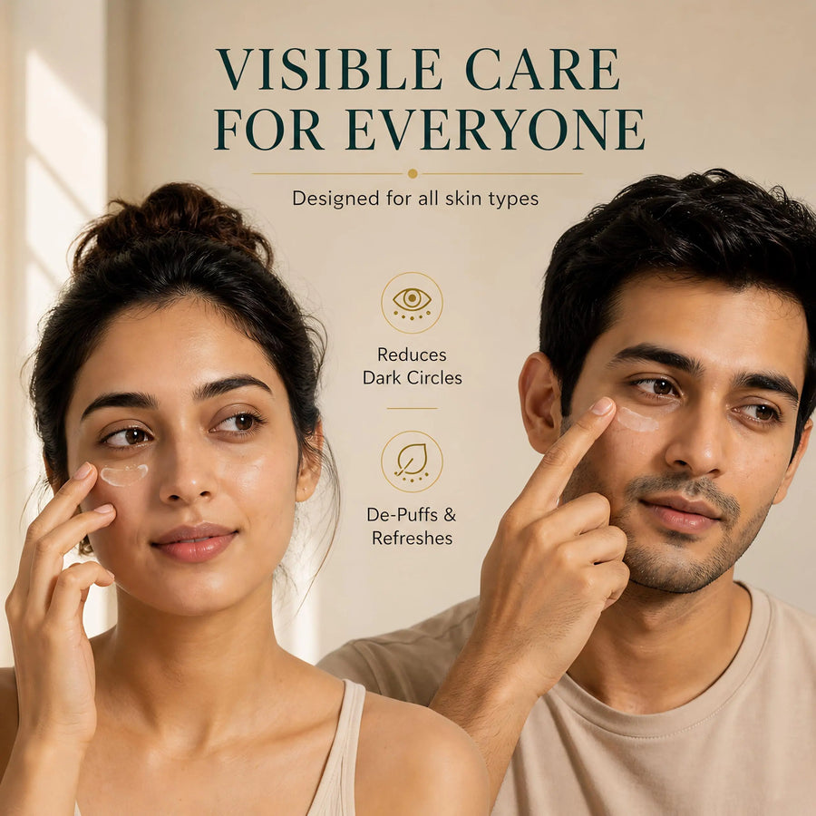 Under Eye Gel — Siddha-Formulated for Dark Circles, Puffiness & Fine Lines | Kumkumadi Tailam & Saffron | Certified Organic