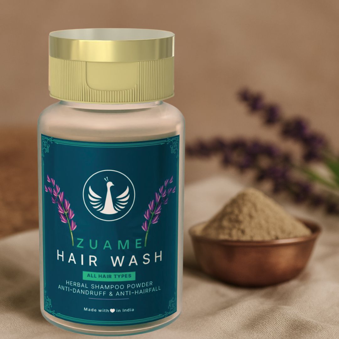 Zuame Hair Wash - 100% Herbal Powder Shampoo for Hair Fall & Dandruff Treatment