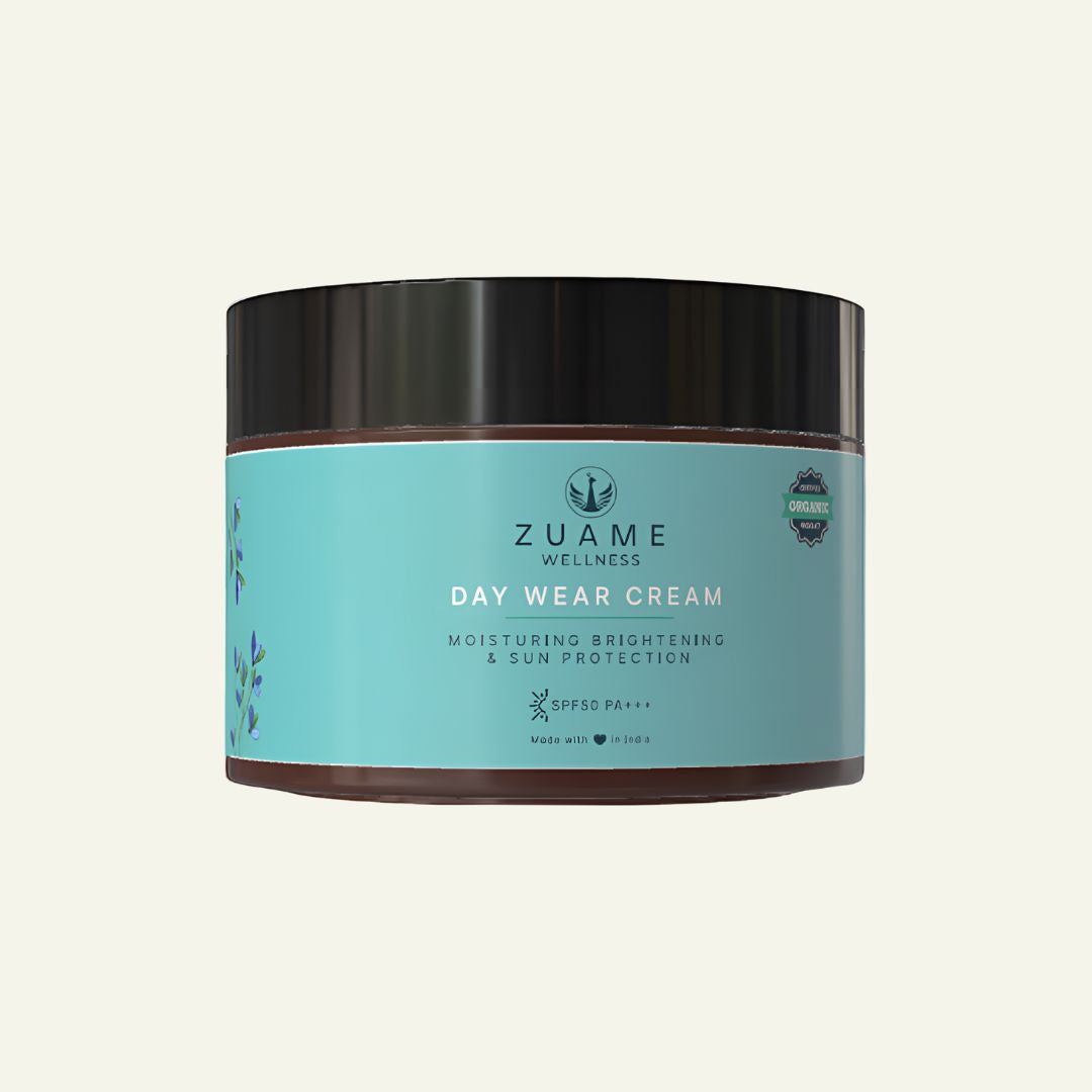 Zuame Day Wear Cream with Sun Protection SPF50 PA+++: Daily Moisturizer with Nourishing Botanicals and SPF