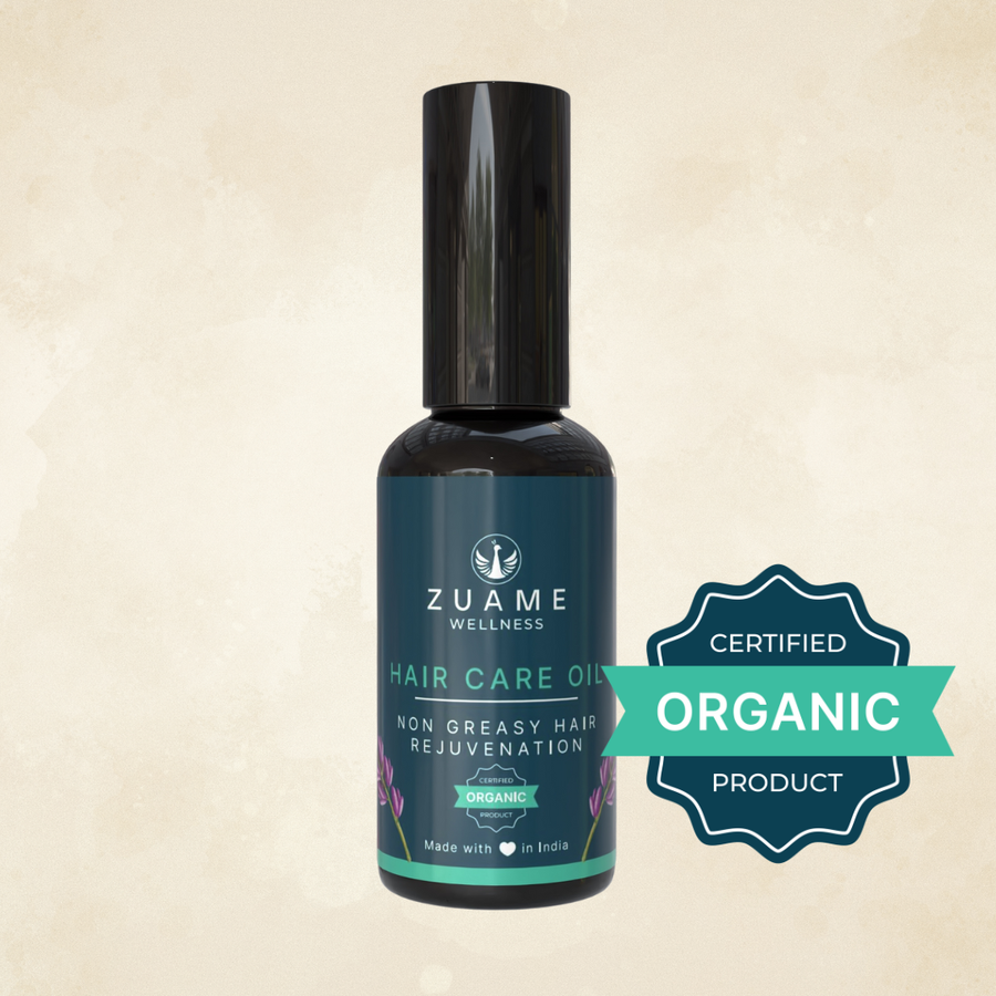 Zuame Hair Care Oil — Amla, Gudari Saag, Indigo & Jojoba for Greying, Hair Fall & Scalp Health
