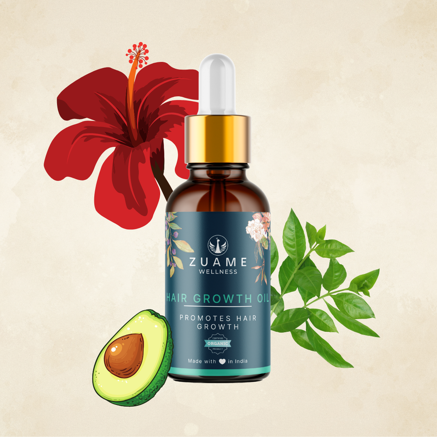 Zuame Hair Growth Oil - Hair Growth Oil With Bhringraj, Gudaari Saag, Garlic & Onion Shallots