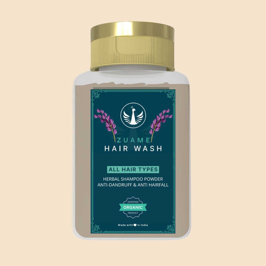 Zuame Hair Wash - 100% Herbal Powder Shampoo for Hair Fall & Dandruff Treatment