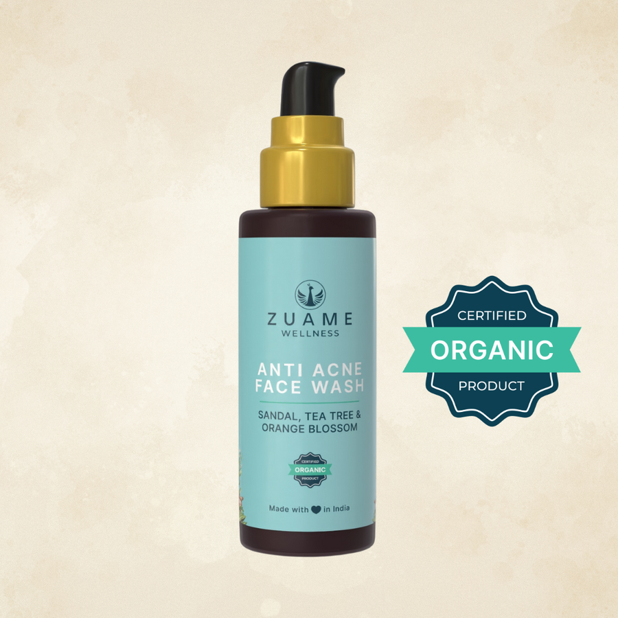 Zuame Anti-Acne Face Wash | Sandalwood, Neem & Turmeric | For Adult Hormonal Acne in Women 35+