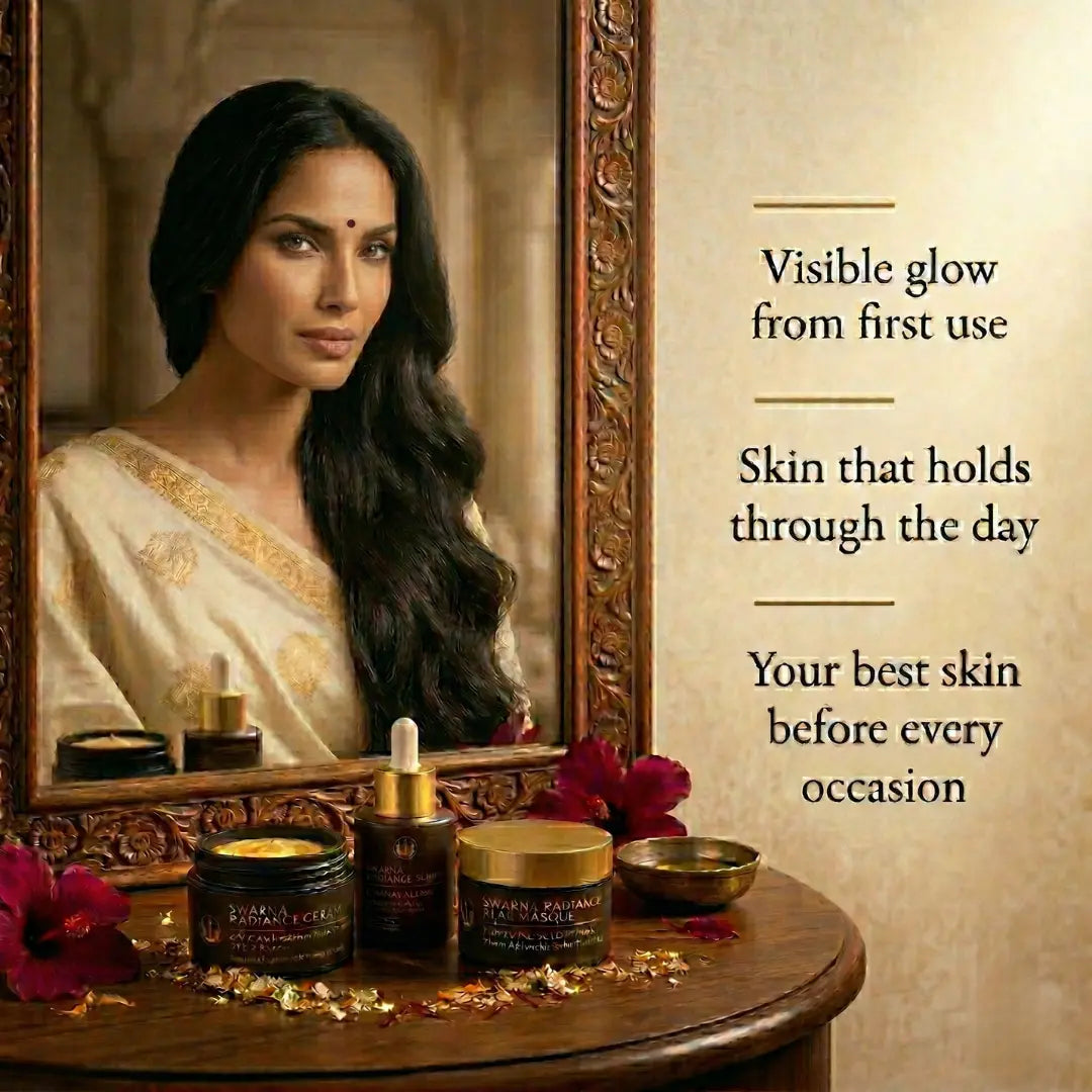 Swarna Radiance Ritual — Face Cream + Serum + Clay Masque