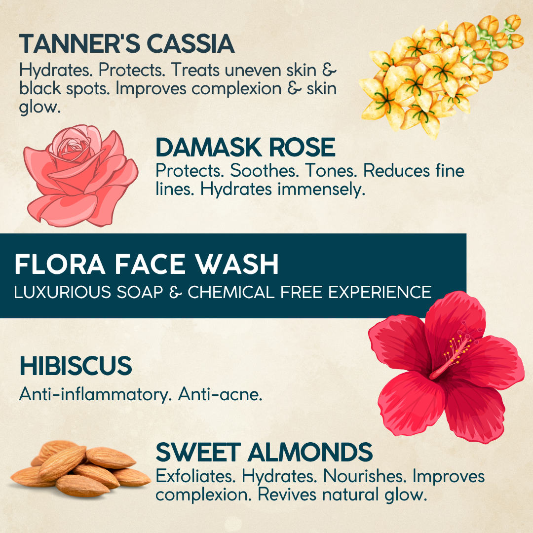 Flora Face Wash for Gentle Cleansing & Brightening