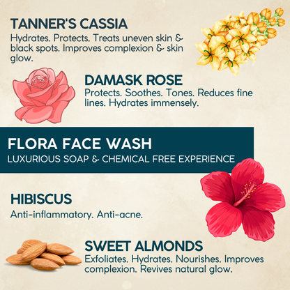 Flora Face Wash for Gentle Cleansing & Brightening