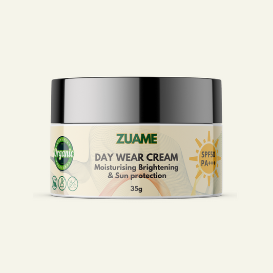 Zuame Day Wear Cream with Sun Protection SPF50 PA+++: Daily Moisturizer with Nourishing Botanicals and SPF