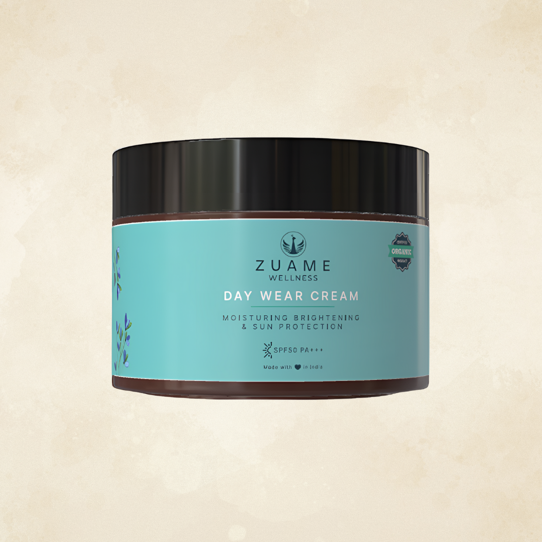 Zuame Day Wear Cream with Sun Protection SPF50 PA+++: Daily Moisturizer with Nourishing Botanicals and SPF