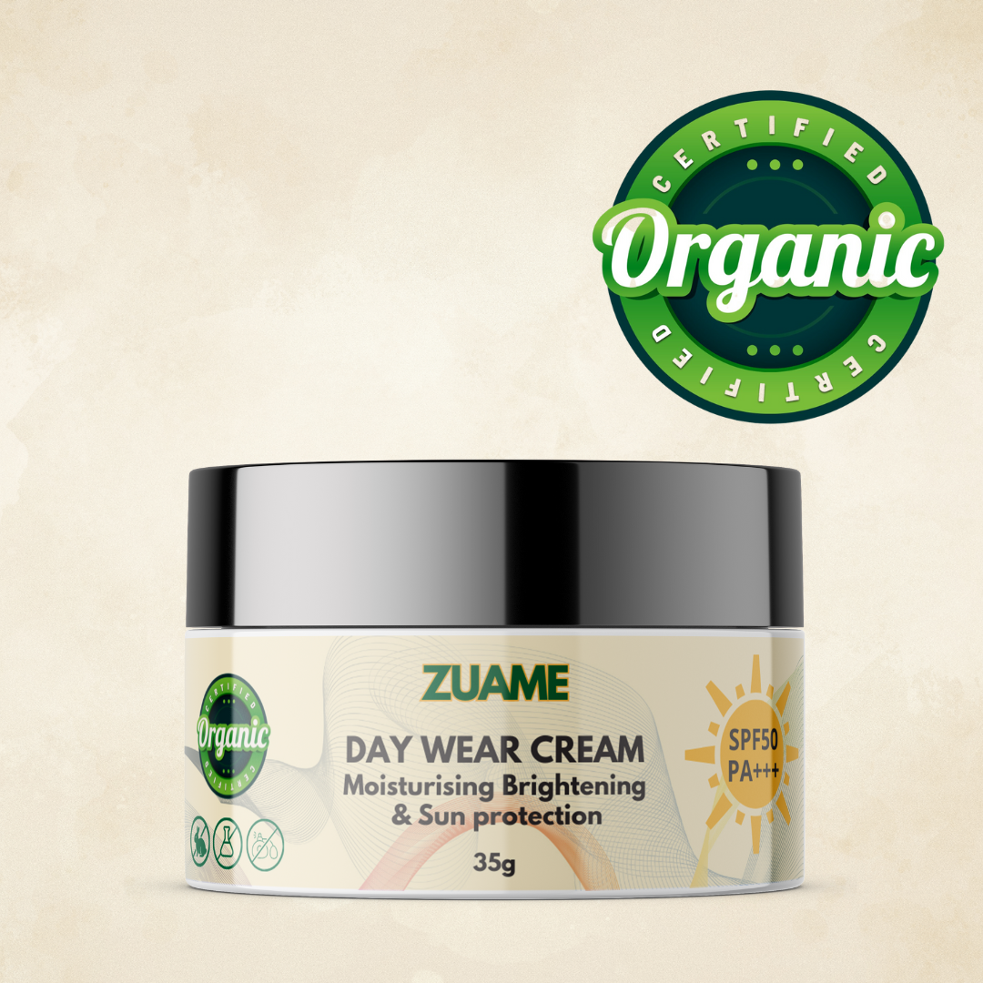 Zuame Day Wear Cream with Sun Protection SPF50 PA+++: Daily Moisturizer with Nourishing Botanicals and SPF