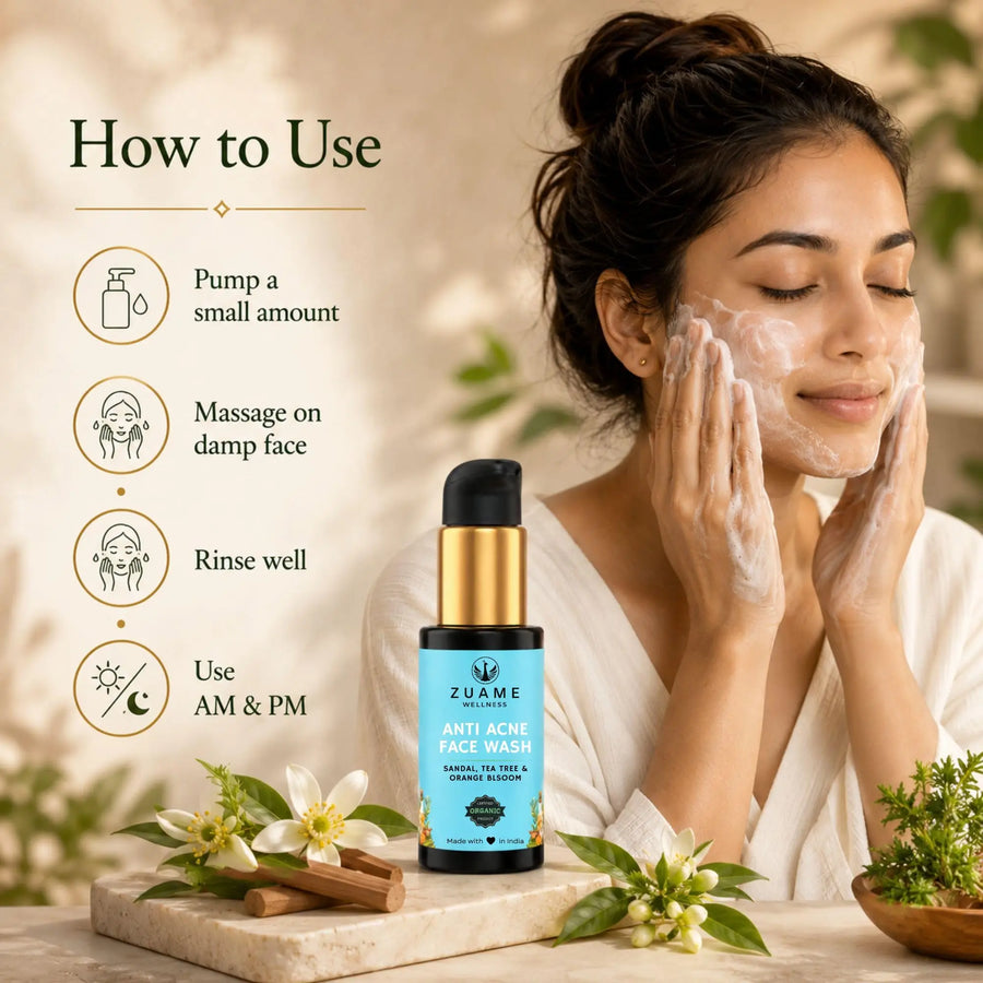 Anti-Acne Face Wash | Sandalwood, Neem & Turmeric | For Adult Hormonal Acne in Women 35+