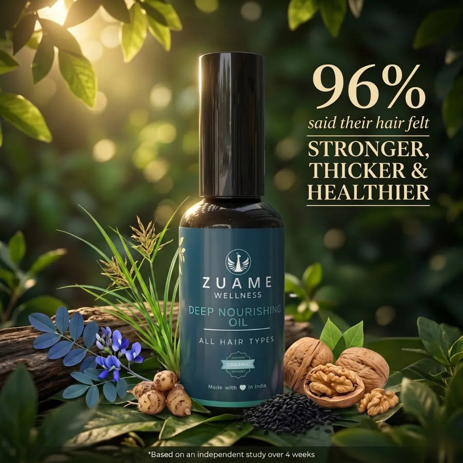 Zuame Deep Nourishing Hair Oil — Nutgrass, Indigo, Kalonji & Walnut