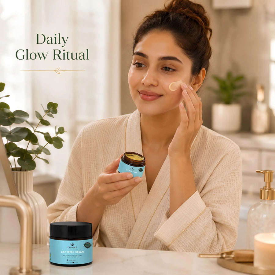 Zuame Day Wear Cream with Sun Protection SPF50 PA+++: Daily Moisturizer with Nourishing Botanicals and SPF