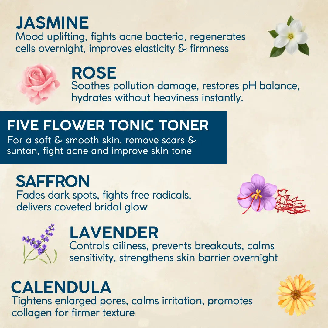 Five flower facial tonic toner