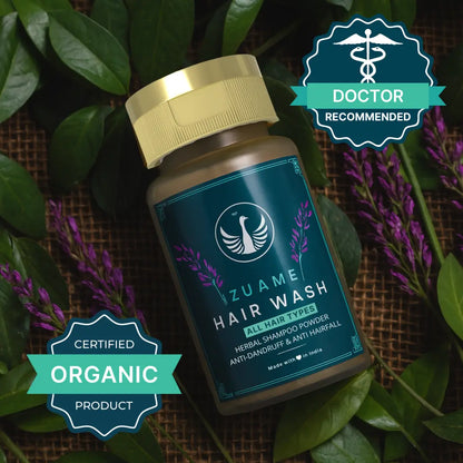 Zuame Hair Wash - 100% Herbal Powder Shampoo for Hair Fall & Dandruff Treatment