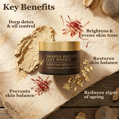 Swarna Radiance Ritual — Face Cream + Serum + Clay Masque