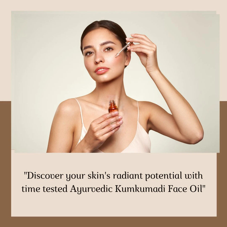 Kumkumadi Face Oil — Ayurvedic Glow Oil for Brightening, Pigmentation & Ageing Skin | Saffron, Manjistha & Ashwagandha | Certified Organic