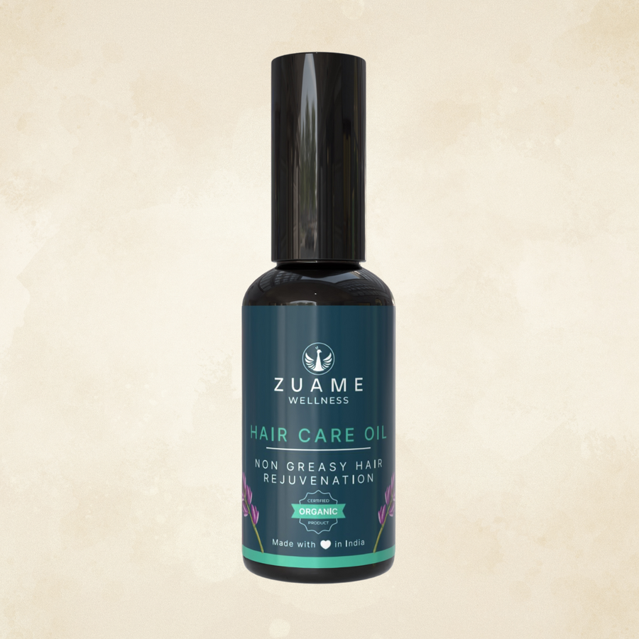 Zuame Hair Care Oil — Amla, Gudari Saag, Indigo & Jojoba for Greying, Hair Fall & Scalp Health