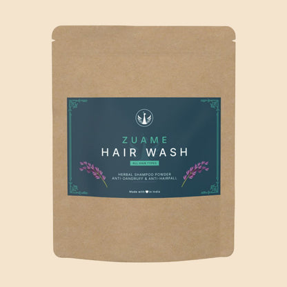 Zuame Hair Wash - 100% Herbal Powder Shampoo for Hair Fall & Dandruff Treatment