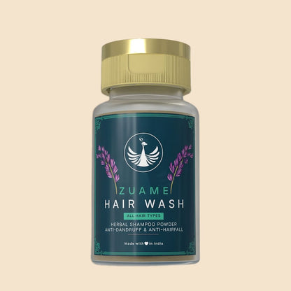 Zuame Hair Wash - 100% Herbal Powder Shampoo for Hair Fall & Dandruff Treatment