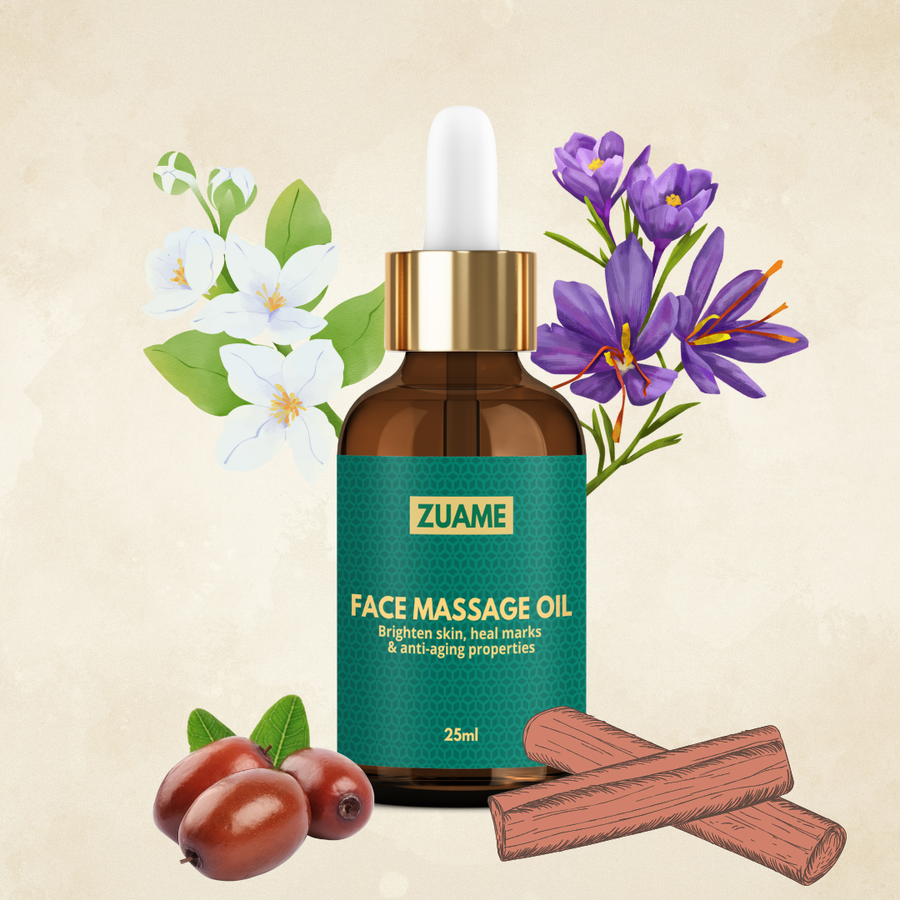 Face Massage Oil — Siddha-Formulated for Brightening, Pigmentation & Ageing Skin | Saffron, Red Sandal & Licorice | Certified Organic