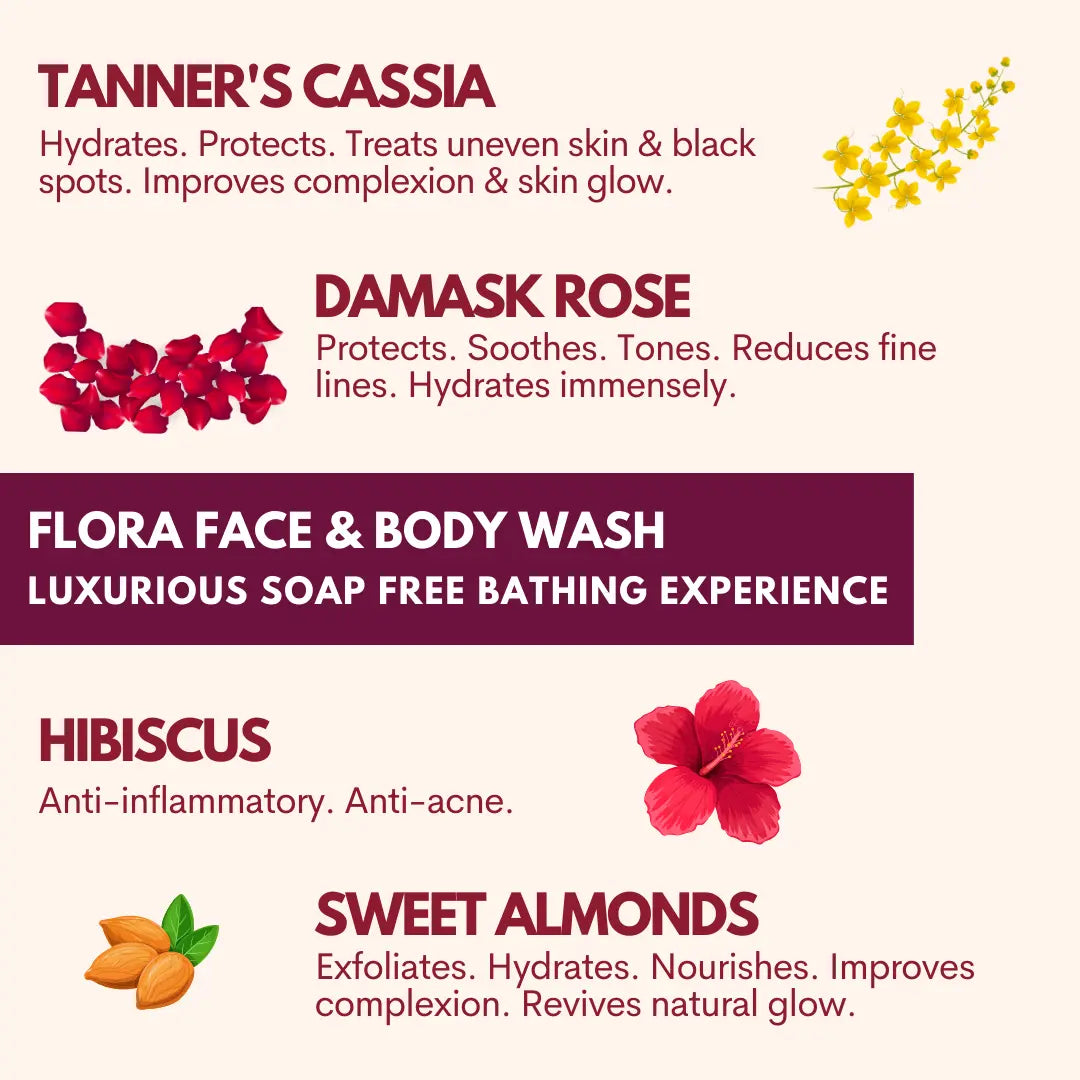 Flora Face Wash for Gentle Cleansing & Brightening